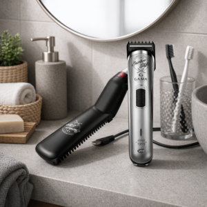 Gama Combo 2 | Plancha Beard Barber Ceramic + Trimmer 527 Barber Style USB