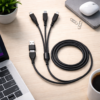 Cable 5 en 1 USB-A + USB-C a USB-C Lightning Micro USB
