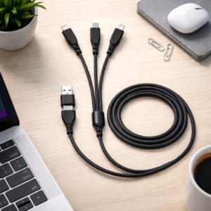 Cable 5 en 1 USB-A + USB-C a USB-C Lightning Micro USB