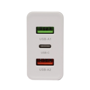 Cargador Rápido 30W PD + Quick Charge 3 Puertos (2 USB-A + 1 USB-C)