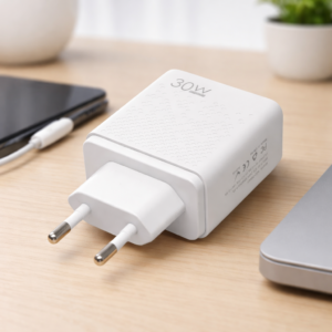 Cargador Rápido 30W PD + Quick Charge 3 Puertos (2 USB-A + 1 USB-C)